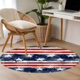 thumbnail image 5 of Independence Day Washable Round Area Rug 3 ft, Watercolor Gradient American Flag Red Blue Splash Style, Soft Non Slip Rugs Stain Proof Indoor Felt Carpet for Living Dining Room Bedroom Home Office, 5 of 9