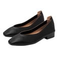 thumbnail image 7 of Viluyesy Womens Loafers Square Toe Faux Leather Slip On Arch Support Casual Work Cushioned Low Block Heel Shoes Black Size US8.5, 7 of 7