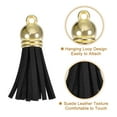thumbnail image 3 of Uxcell 20Pack 1.5" Leather Tassels Keychain Charm with Gold Cap for DIY, Black, 3 of 6
