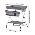 thumbnail image 6 of KFFKFF Foldable Baby Changing Table with Adjustable Height, Portable Diaper Station Featuring Side Basket, Lockable Wheels, and Multi-Functional Storage Organizer for Nursery, Dark Gray, 6 of 9