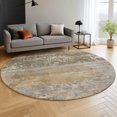 thumbnail image 6 of Addison Rugs Mayfield Premium Machine Washable Transitional Abstract Brown Round Rug, 8' x 8', 6 of 6