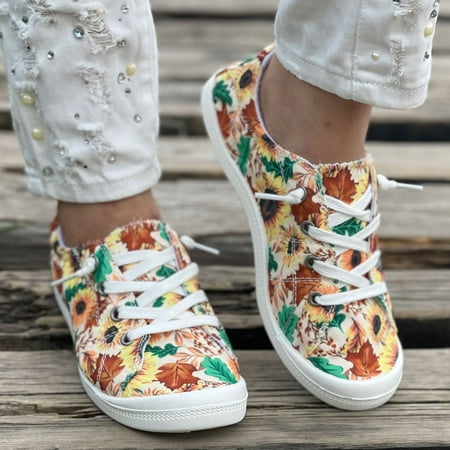 

Shoes for Women LnjYIGJ Halloween Women s Flat Bottomed Low-cut Canvas Shoes One-foot Lazy Version Student Casual Flat Shoes