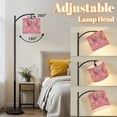 thumbnail image 3 of Arc Floor Lamp with Adjustable Lampshade Vintage Crystal Chandeliers Floral Pink Standing Lamp 3 Color Temperatures Dimmable Tall Pole Lamp with Foot Switch for Bedroom, 3 of 8