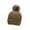 Khaki, variant on Cethrio Kids Boys Knitted Hats with Pompom, Thermal Winter Stretchy Soft Winter Beanies Gray Size 4-12T