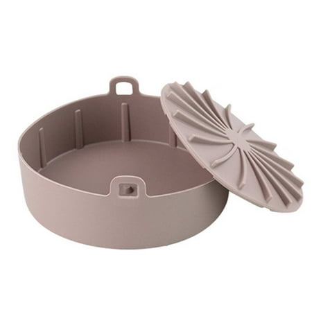 

XunW Air Fryer Silicone Pot Barbecue Plate Silica Gel Brown Reusable Multifunctional Kitchen Accessories Grey Baking Basket
