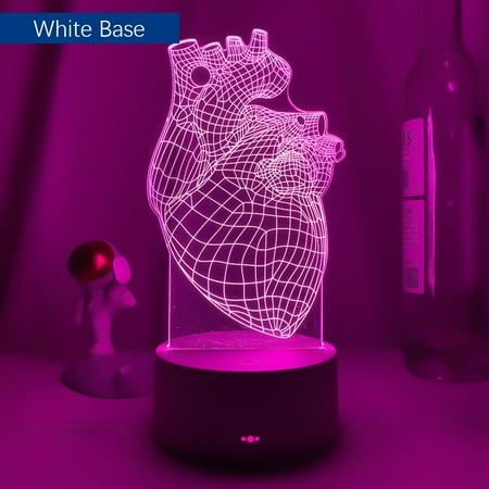 

Acrylic Led Night Light Heart PNL for Bedroom ration Color Changing Nightlight for Fans Gift Room r QLF Coeurs 3d Lamps