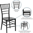 thumbnail image 4 of YYEAN Mahogany Resin Stacking Chiavari Chair 18.5"D x 15.75"W x 36.5"H-Black, 4 of 11
