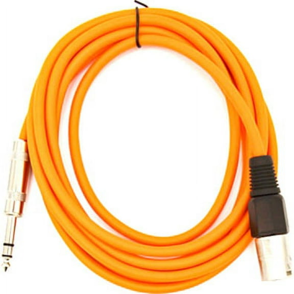 Seismic Audio SATRXL-M6, Orange 6 Foot XLR Male to TRS Patch Cable