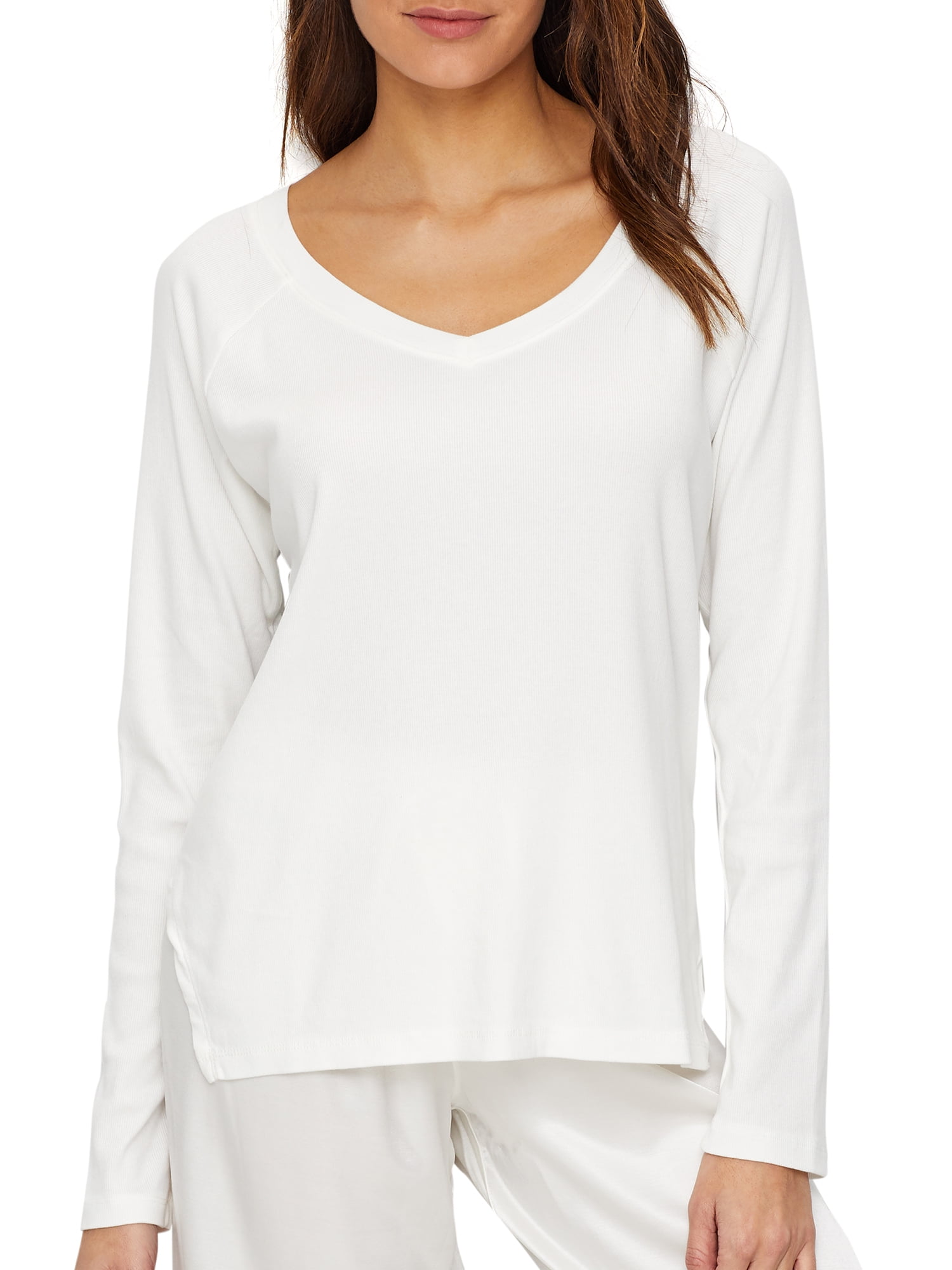 PJ Harlow Women's PJ Harlow FRANKIE Rib Long Sleeve VNeck with Side