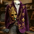 thumbnail image 3 of Mardi Gras blazer for men Corduroy Jacket Carnival Velvet For Formal Events And Business Casual Wear With Modern Tailored Fit And Stylish Design, 3 of 3