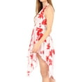 thumbnail image 3 of Sakkas Svana Women's V-neck Spaghetti Strap Floral Print Summer Casual Short Dress - W-Red - One Size, 3 of 5