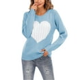 thumbnail image 5 of Cogild Women Cute Heart Sweaters Casual Crew Neck Pullover Cable Knitted Sweater, 5 of 6