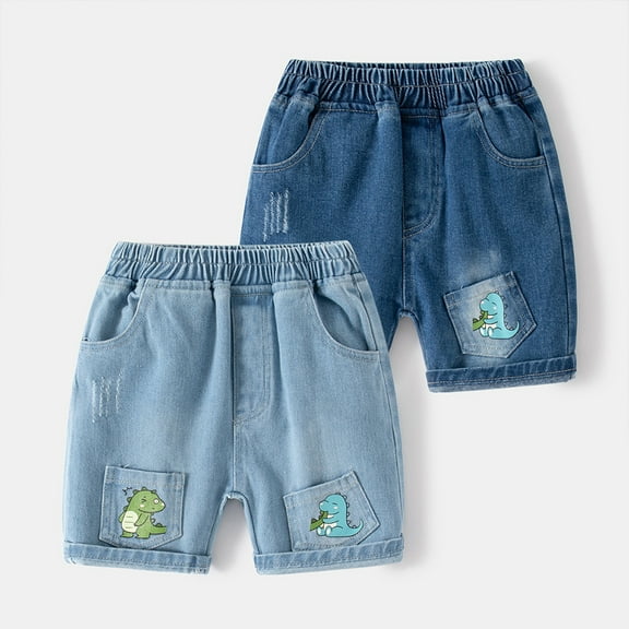 Esaierr Kids Toddle Boys Summer Jeans Denim Pants Shorts Summer,Casual Shorts Elastic Waist Shorts Jeans Shorts for 1-7Years Old