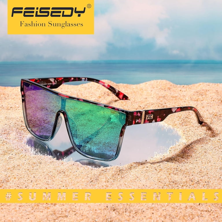 Sunglasses Womens FEISEDY B2996 Sunglasses | Mirrored Single  display picture 2