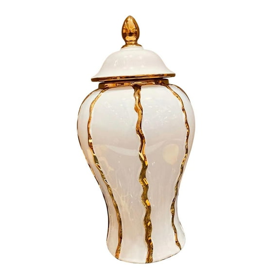 Traditional Porcelain Ginger Jar Storage Collection Organizer Flower Arrangement 16cmx16cmx30cm