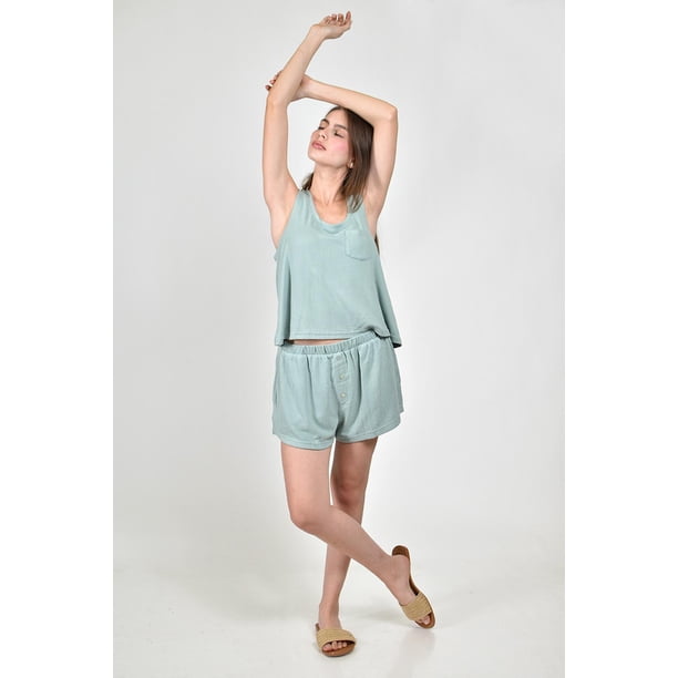 Set de pijama short + top Roman Fashion /Juvenil, 7152 (Menta) verde claro G