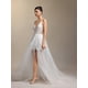 thumbnail image 4 of Vestido de novia Xaler con tirantes halter, cuello en V, encaje y malla, maxi, 4 of 6