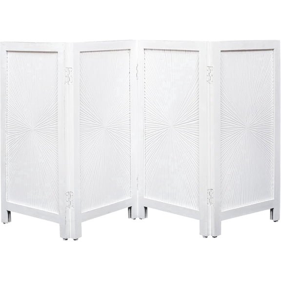 Bedding Craft Solid Wood Foldable 4 Panel Indoor Pet Gate, 56x28 inch, Antique White