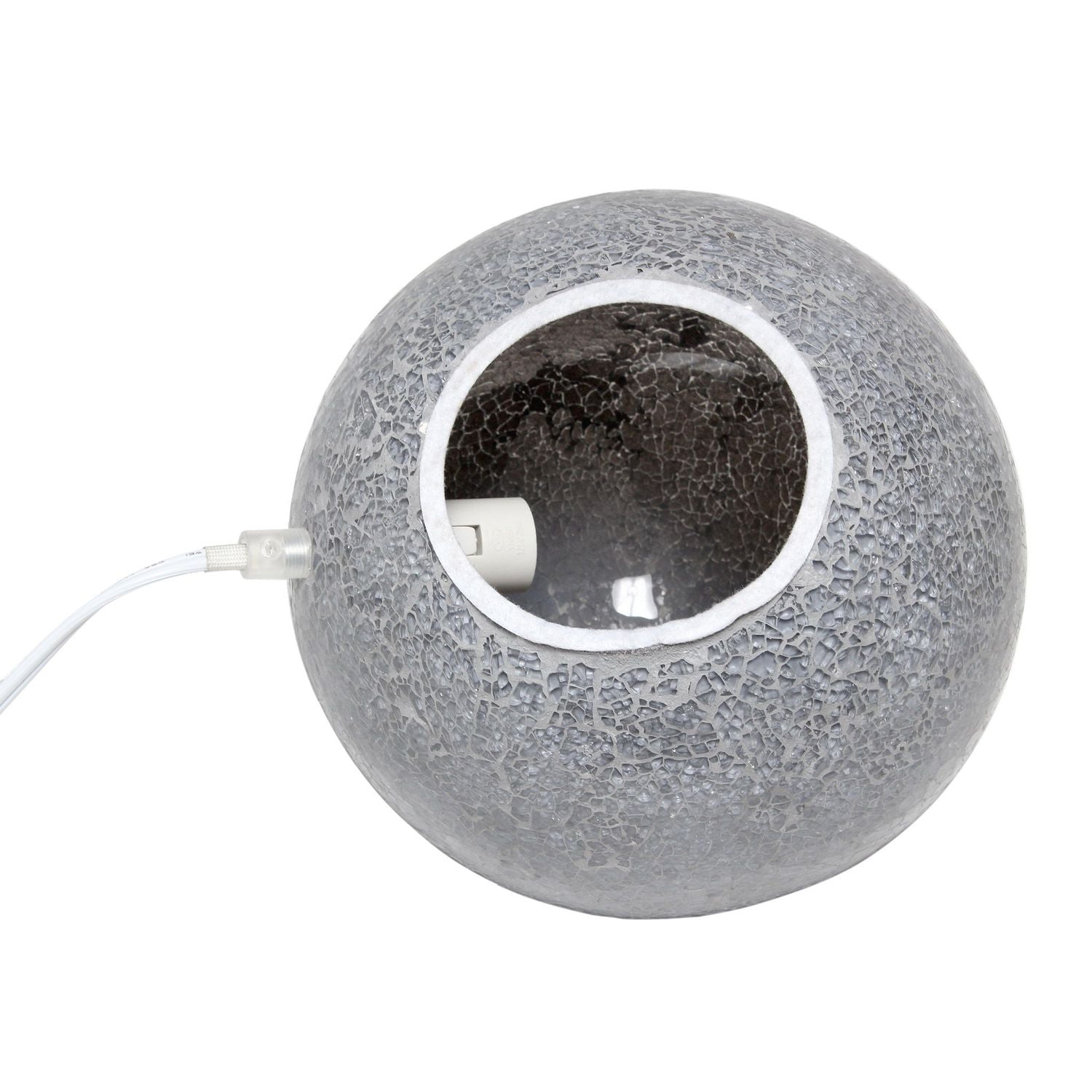 Simple Designs 1 Light Mosaic Stone Ball Table Lamp