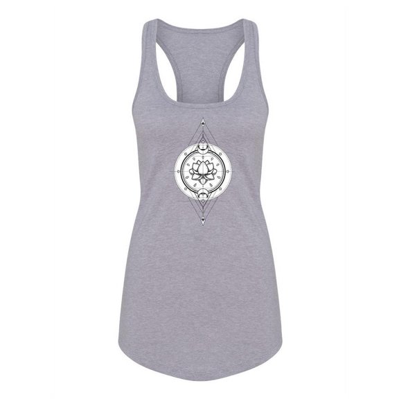 Lotus Flower And Geometry Racerback Tank Women -Image by Shutterstock, Female x-Large