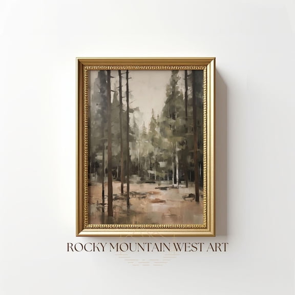 Vintage Pine Tree Wall Art Rustic Pine Forest Sage Green Wall Art Moody Wall Art Woodland Nursery Wall Art Rustic Forest Art Print Poster, Unframed Poster Size 8x12 F03.1.15l966