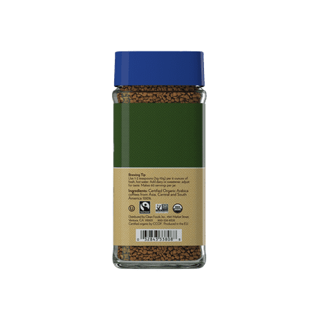 Cafe Altura Decaf Medium Roast Freeze Dried Instant Coffee, Organic, Non-GMO, 3.53 oz Jar