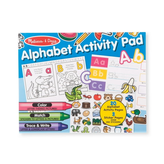 Melissa & Doug Alphabet Activity Sticker Pad for Coloring, Letters (250 Stickers) - FSC Certified