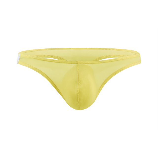 Tanga de seda de hielo fina con forma de U para hombre, cintura baja, sexy, a la moda