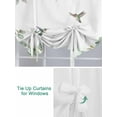 thumbnail image 3 of Leaf Bird Tie Up Curtains for Windows 63 Inch Length Balloon Curtains Kitchen Adjustable Balloon Window Shade Sage Greeen Botanical Watercolor Animals Tie Up Valance Bathroom Curtain Window 46"x63", 3 of 6
