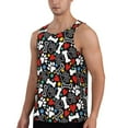 thumbnail image 2 of Gukieu Cute Puppy Footprints Print Men's Quick Dry Fitness Vest, Round Neck Sleeveless Fitness Bodybuilding Top-Small, 2 of 7