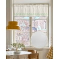 thumbnail image 4 of Spring Weeping Flower Linen Curtain Valance for Bedroom/Bathroom/Kitchen/Office/Living/Dining Room Window,Blossom Vine Watercolor Green Leaves Rod Pocket Topper Decorative Cafe Drapes Panel 54"x18", 4 of 6