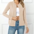 thumbnail image 5 of Soft Acrylic Knitted Cardigan Long Sleeve Round Neck Button Down Crop Top Women's Lightweight Fall Sweater Daily Wear, 5 of 9
