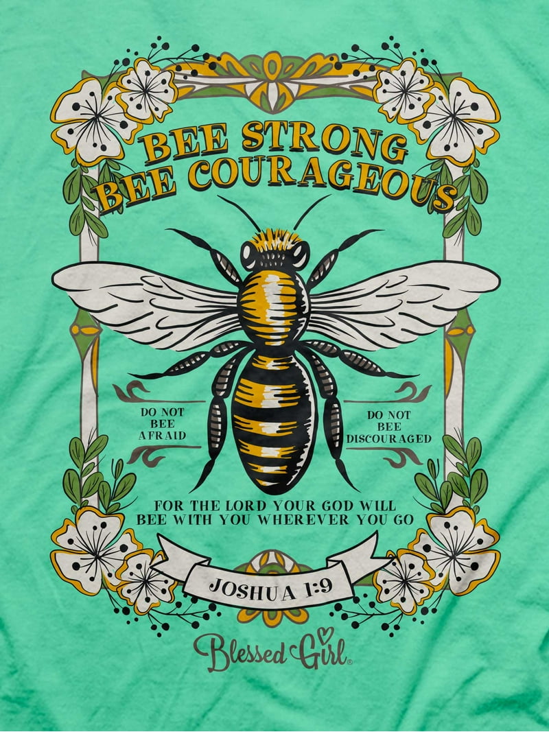 T-shirt Femme "Bee Strong" à Col En V - Coton, Motif Abeille Fun - Pour Sport Ou Décontracté