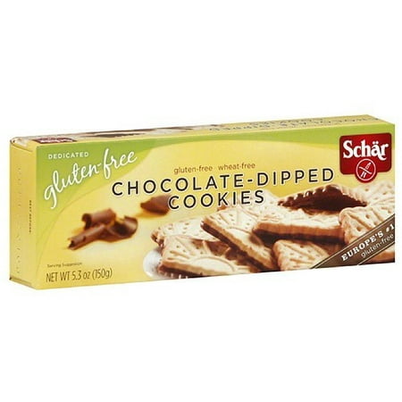 Schar Chocolate Dipped Cookies, 5.3 oz, (Pack of