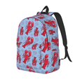 thumbnail image 1 of Balery Cartoon Lobsters 2 Mochila Clásica Impresa Básica para Viaje, Mochila Escolar Resistente al Agua, Mochila de Lona con Correas Ajustables-Small, 1 of 5