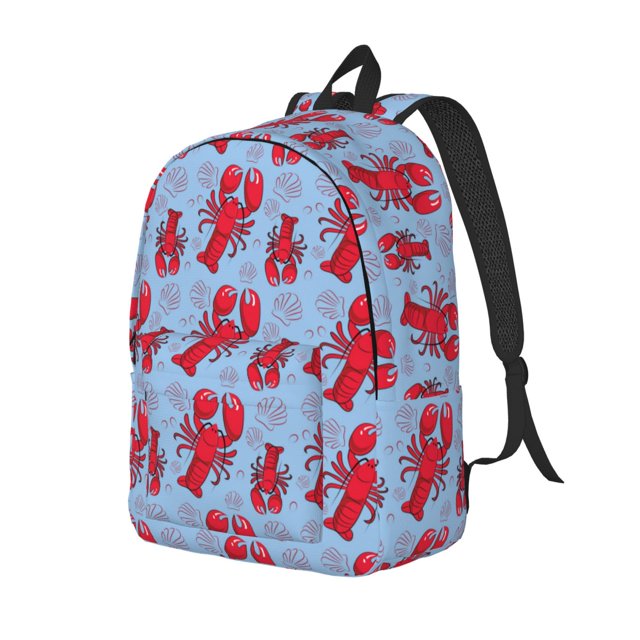 Balery Cartoon Lobsters 2 Mochila Clásica Impresa Básica para Viaje, Mochila Escolar Resistente al Agua, Mochila de Lona con Correas Ajustables-Small
