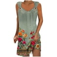 thumbnail image 2 of Womens Dresses Plus Size Sleeveless V-Neck Solid Color Pocket Summer Dress Gray M, 2 of 5