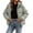 Army Green, variant on Womens Hooded Puffer Jacket Short Quilted Zip Up Bubble Coat with Drawstring Hem Warm Loose Winter Fluffy Outerwear Daily Casual S-4XL