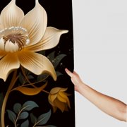 Pratyus Art Deco Flowers Polyester Quick-Drying Shower Curtain Set for Bathroom - Modern Chic Home Bathtubs Decoration with Hooks 60x72