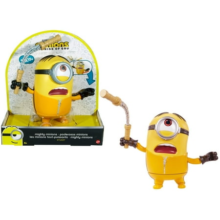 Minions: Rise of Gru Action Figure, Mighty Minions Stuart Figure with Sounds and Motion, 7-inch, Toy Gift for Kids