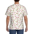 thumbnail image 3 of Bixox Men's Rose Flowers Printed Short Sleeve Skinny Athletic T-Shirt, 3 of 6