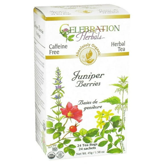 Celebration Herbals Organic Juniper Berries Tea Caffeine Free 24 Herbal Tea Bags