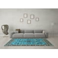 thumbnail image 3 of Ahgly Company Indoor Round Oriental Light Blue Industrial Area Rugs, 7' Round, 3 of 4