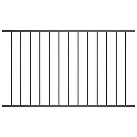vidaXL Fence Panel Powder-coated Steel 5.6 ft x 4.1 ft Black