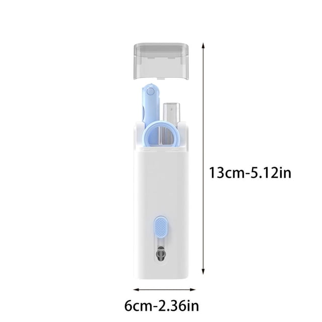 7-in-1 Bluetooth Headset Cleaning Kit – Flocking Sponge & Detachable Tips for Earphones, Keyboards, and Electronics Maintenance