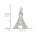 thumbnail image 4 of 925 Sterling Silver Cubic Zirconia Initial A Shaped Pendant, 4 of 5