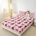 thumbnail image 4 of Manfei Red Witch Hat Twin Sheet Sets for Kid, Kawaii Cartoon Bowknot Twin Fitted Sheet, Happy Halloween Flat Sheet, Lightweight Room Decor, 3-Piece, 4 of 7