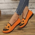thumbnail image 2 of EKVAHL Womens Halloween Orthopedic Loafers, Arch Support Slip On Flat Shoes, Pumpkin Ghost Printed Casual Walking Flats for Women Red, 2 of 6