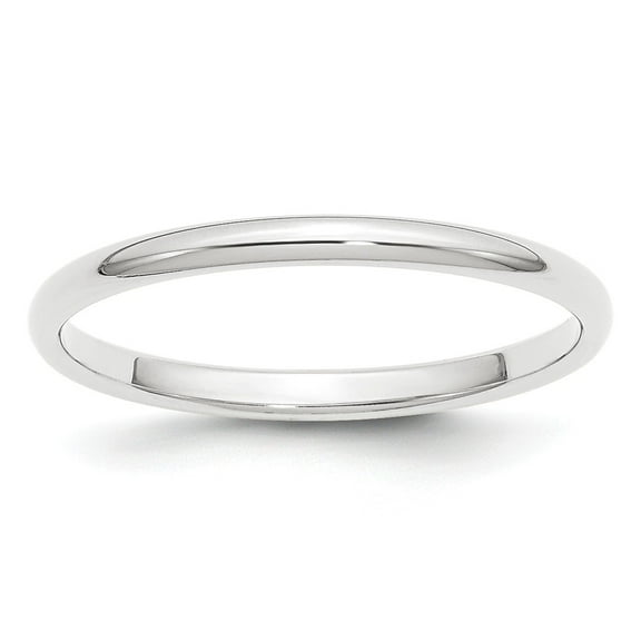 Platinum 2mm Half-Round Wedding Band Size: 5; for Adults and Teens; for Women and Men