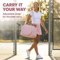 thumbnail image 6 of Women’s Tennis Tote Bag – 3-in-1 Crossbody Tennis Bag for 2 Rackets w/ Shoe Compartment & Wet Bag, Gym & Pickleball, 6 of 10